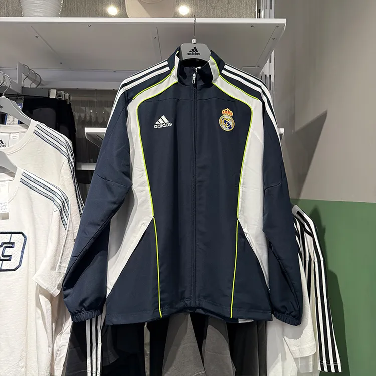 Adidas阿迪达斯男25夏季新款皇马足球休闲运动立领夹克外套JF2575