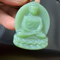 颈饰未镶嵌和田玉粉青观音