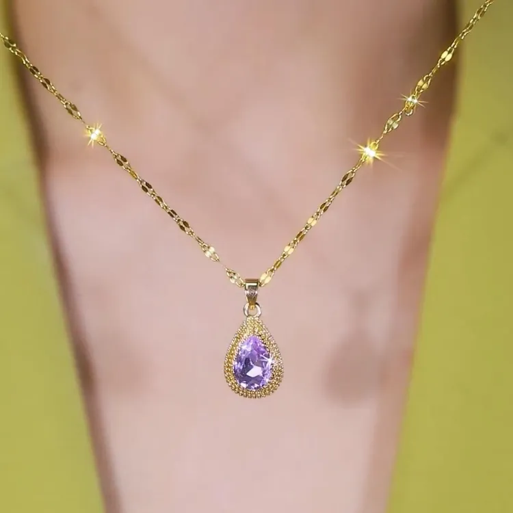 铜合金项链 爆款榴莲项链女轻奢高级感气质锁骨链颈链配饰