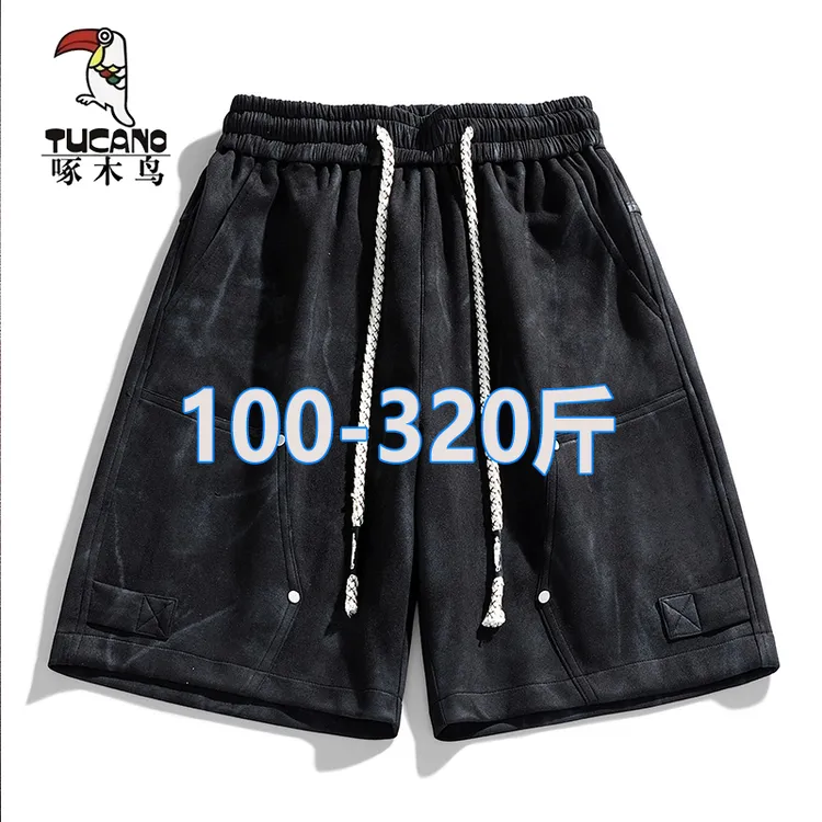 啄木鸟夏季大码宽松休闲五分裤胖子短裤男运动速干裤男生大裤衩