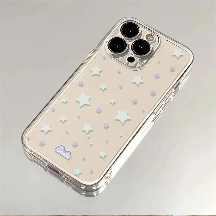 太空壳绿紫满屏星星适用苹果17promax情侣手机壳16小米华为14防摔