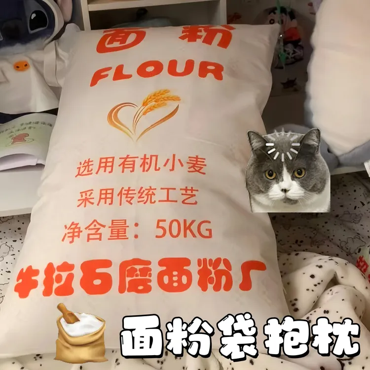 【送砖头】创意仿真粮食抱枕水泥砂子靠垫大米面粉午休枕头送男友