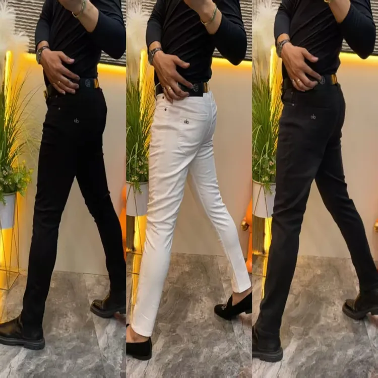 F-6875 男士秋季高弹力小脚修身牛仔裤显瘦时尚百搭网红潮流潮版