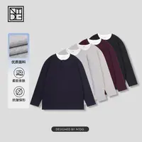 NTDG-ONE/南通大个秋季新款假两件亨利领宽松长袖卫衣66395