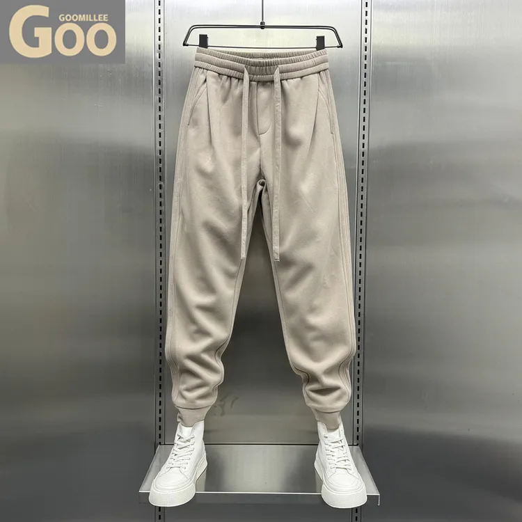 2024新款卫裤男秋冬季美式宽松厚款束脚裤潮流精神小伙运动休闲裤