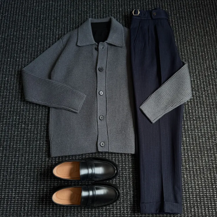 THON BERRY针织开衫长裤套装02休闲舒适毛衣休闲裤男士时尚套装潮