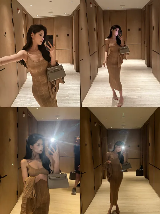 Crainfull  老钱风多穿法重工毛织斗篷御姐纯欲风连衣裙套装