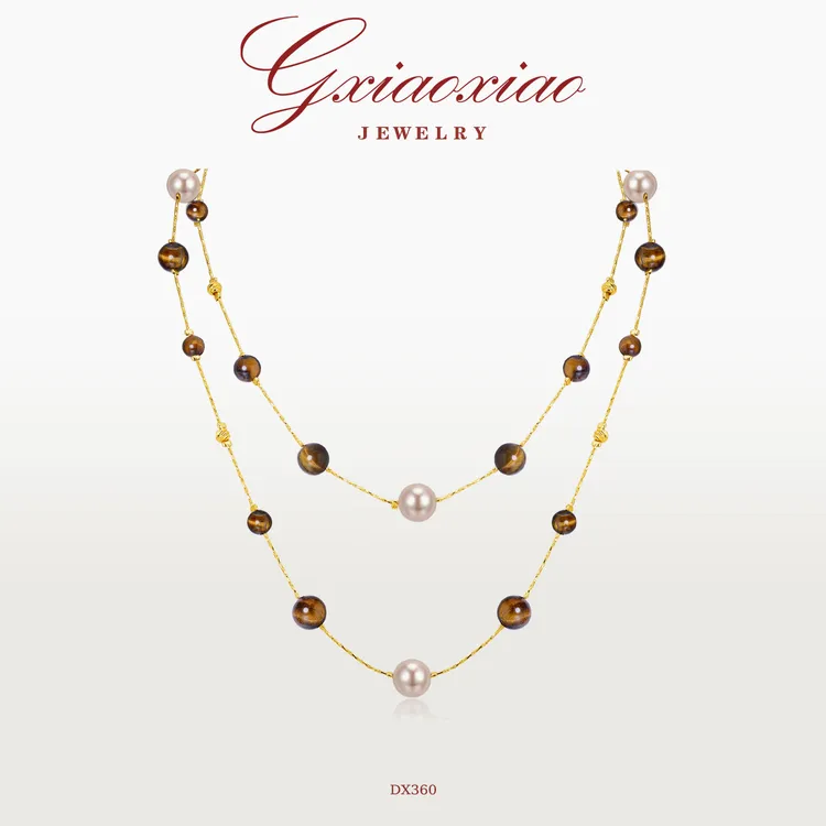 G XIAOXIAO 镀K金 法式时尚轻奢气质高级百搭长款毛衣项链 DX360