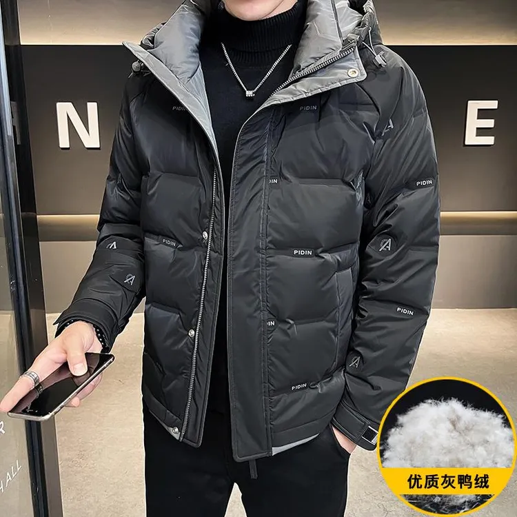 天坡伦2025年新款羽绒服男士冬季潮牌加厚保暖短款连帽外套男