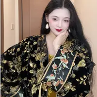 LHMknk1画报夫人原创自制重工刺绣珠绣国风外套 鎏金漫珠