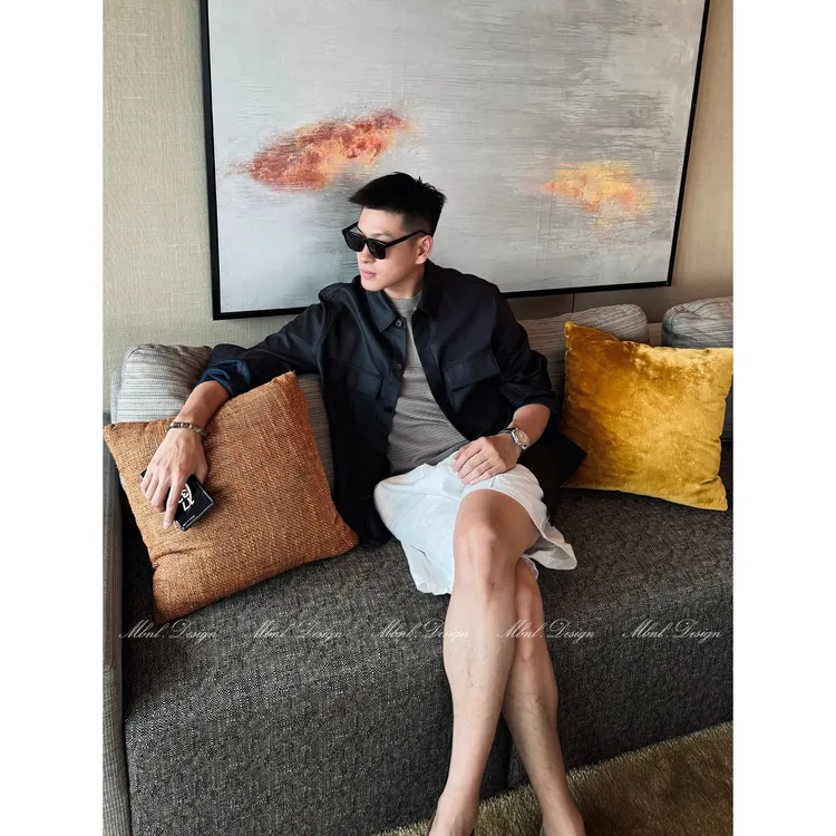 MBNL-F「惠灵顿暖奢」秦磊男装老钱假日风情天丝亚麻夹克LL-WWT0052