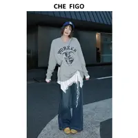 CHEFIGO四面弹微喇解构牛仔裤