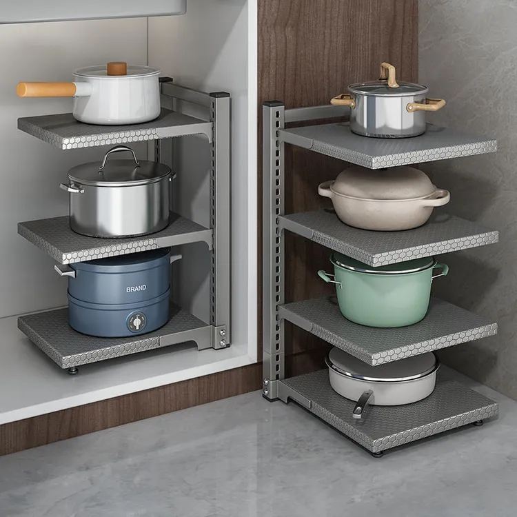 多功能厨房置物架多层家用锅具收纳架锅架橱柜下水槽灶台放锅架子