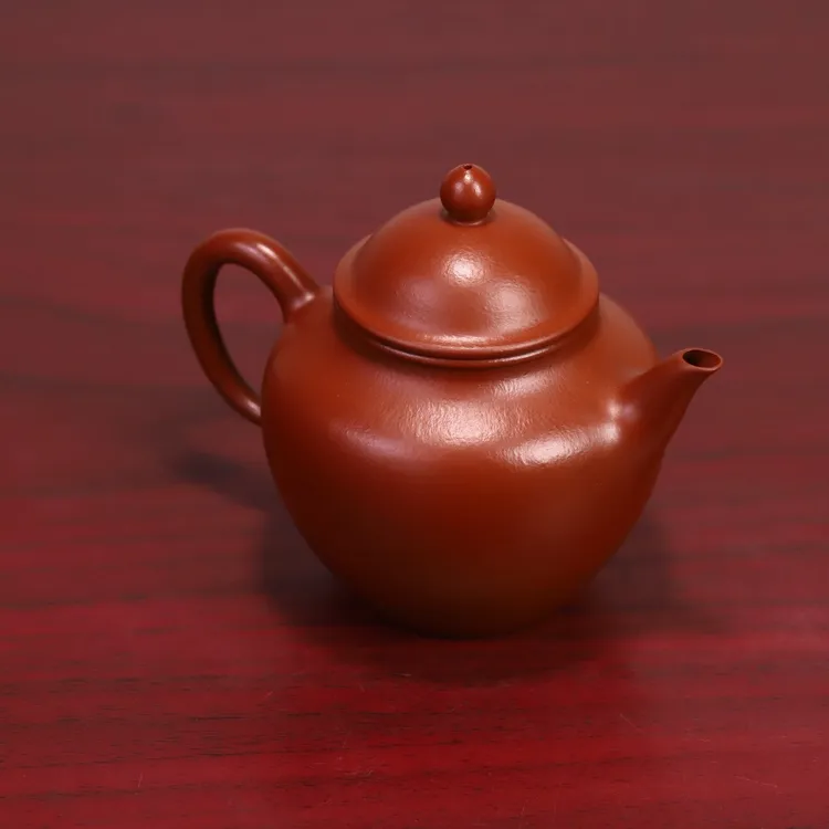 璞素文庭精选紫砂夏青老师作品朱泥秋水壶180cc
