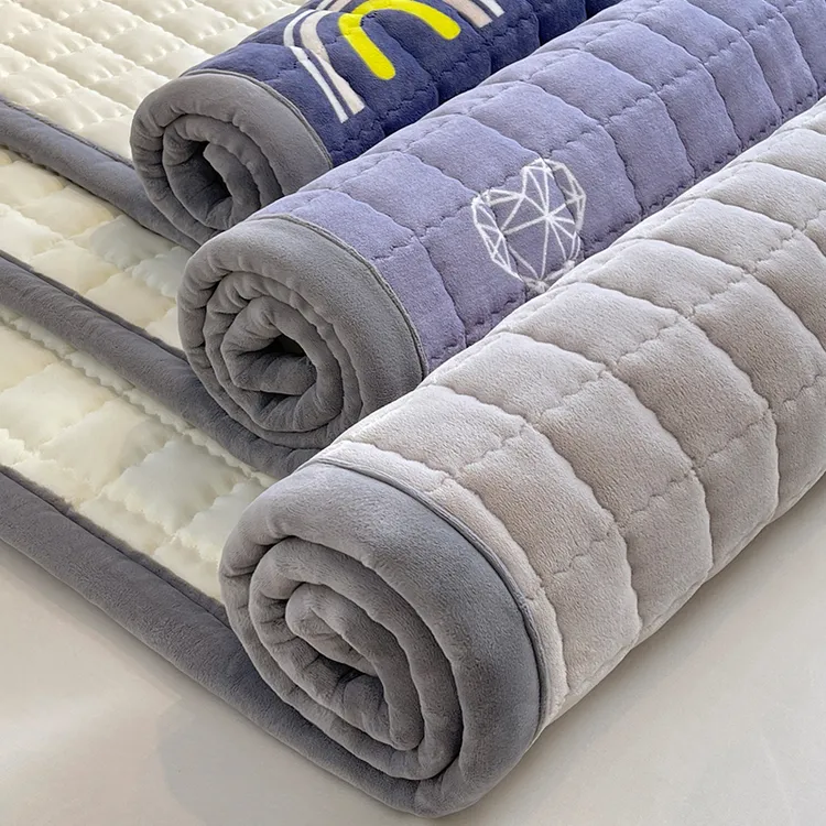 加厚牛奶绒床盖垫加绒床褥1.8x2防滑垫被铺底2米x2.2夹棉床垫子薄