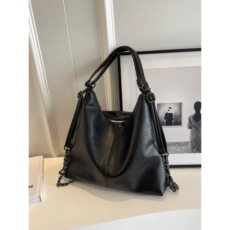 复古双肩背包女包包2023新款潮时尚韩版托特包百搭大容量单肩包