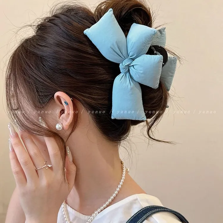 饱满后脑勺~韩系立体蝴蝶结抓夹女高端2025新款鲨鱼夹后脑勺发夹