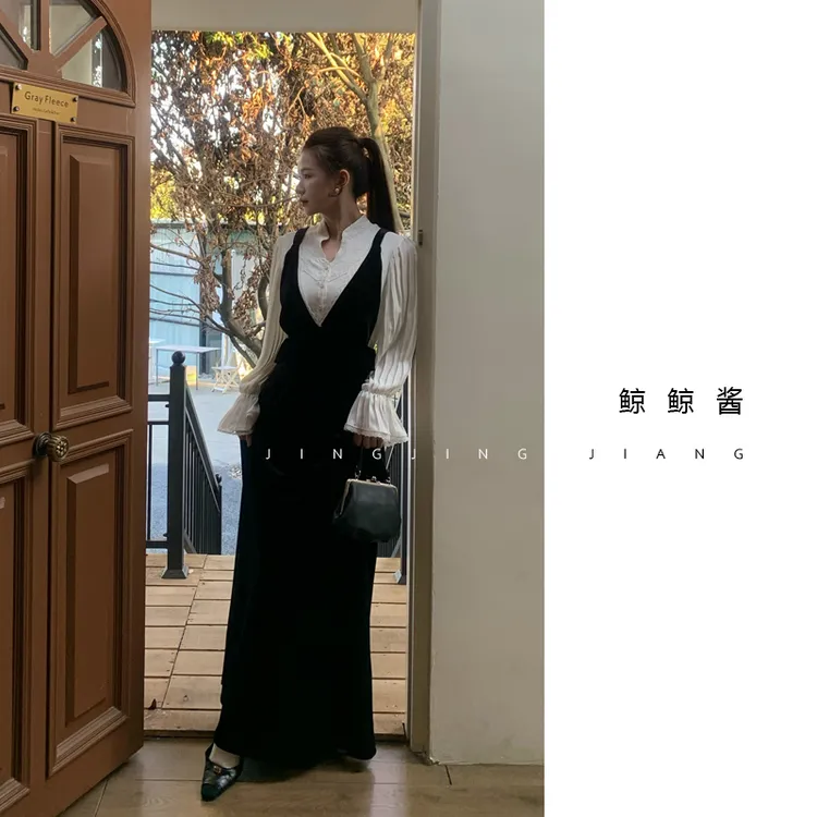 ZOZ鲸鲸酱【奥法庄园】通勤假两件季连衣裙时尚秋冬长裙款显瘦裙子