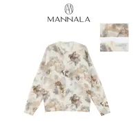 MANNALA丨“油画衫”罕山羊绒手绘晕染花朵山羊绒拉绒毛衣 Q4693