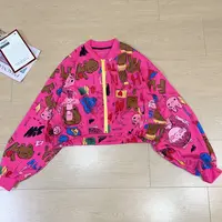 2025秋季新款时尚休闲卡通印花夹克棒球服厚外套0350