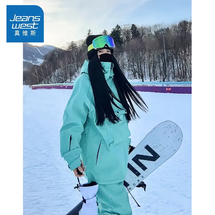 真维斯冬季户外运动单板大口袋滑雪服男2025加绒防水防风棉服外套