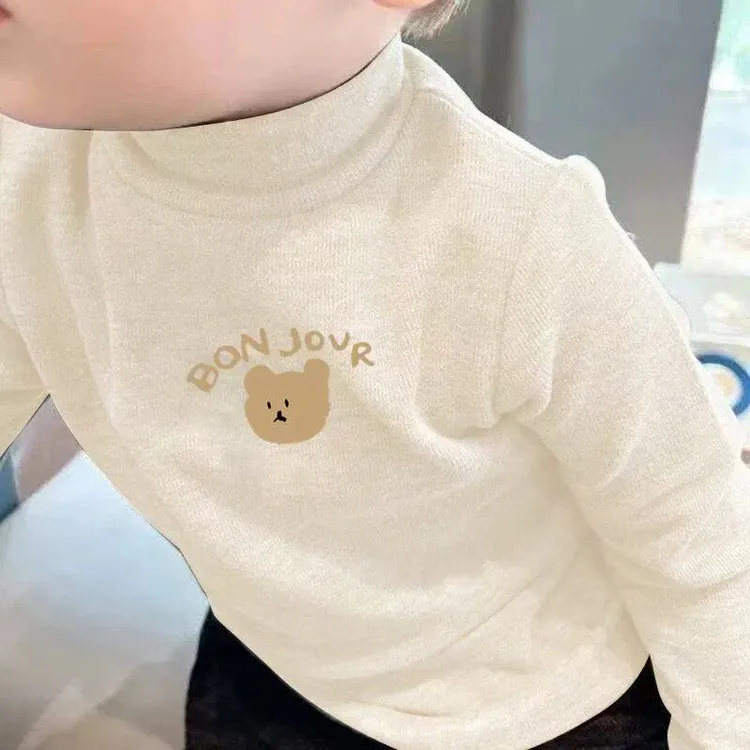 儿童长袖德绒秋衣冬宝宝男女童加厚T恤打底衫中小童洋气时髦上衣