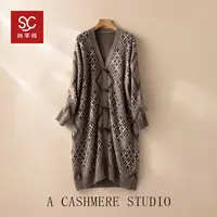 【Du特牛角扣】100纯山羊绒！宽松加厚大衣开衫外套女CYR240124