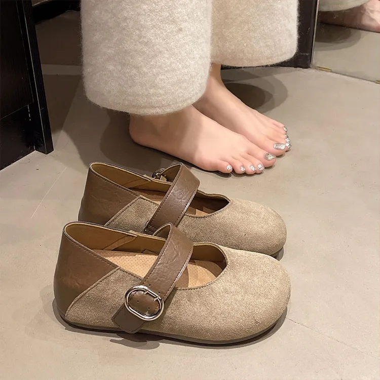厚底内增高可踩跟两穿勃肯鞋女2025秋季新款百搭时尚豹纹玛丽珍鞋