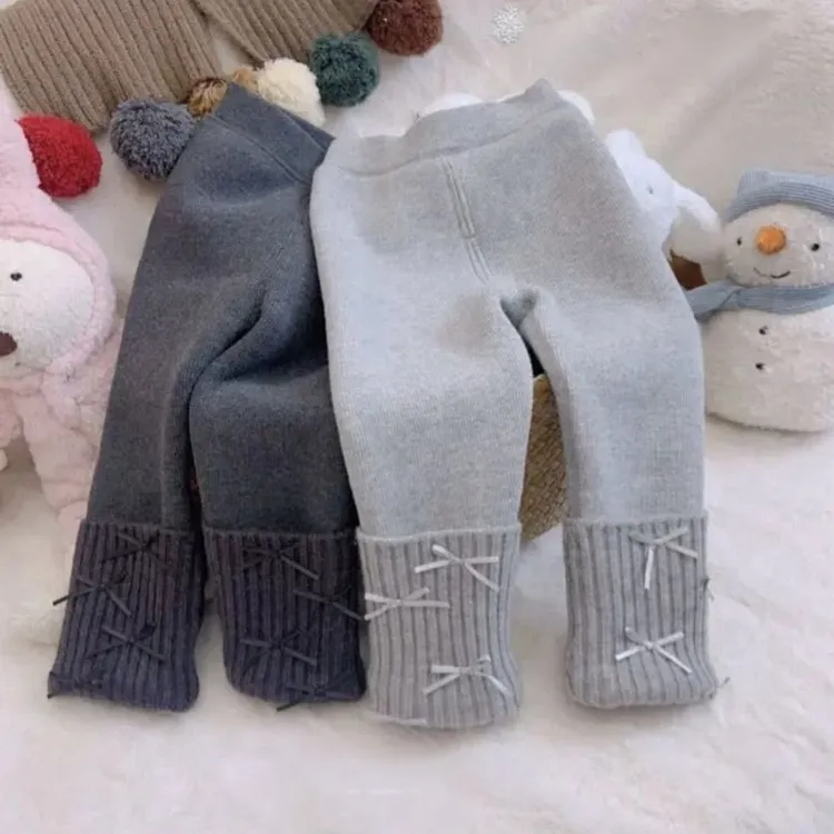 女童连裤袜加绒加厚秋冬季堆堆袜套儿童打底裤冬款宝宝外穿长裤子