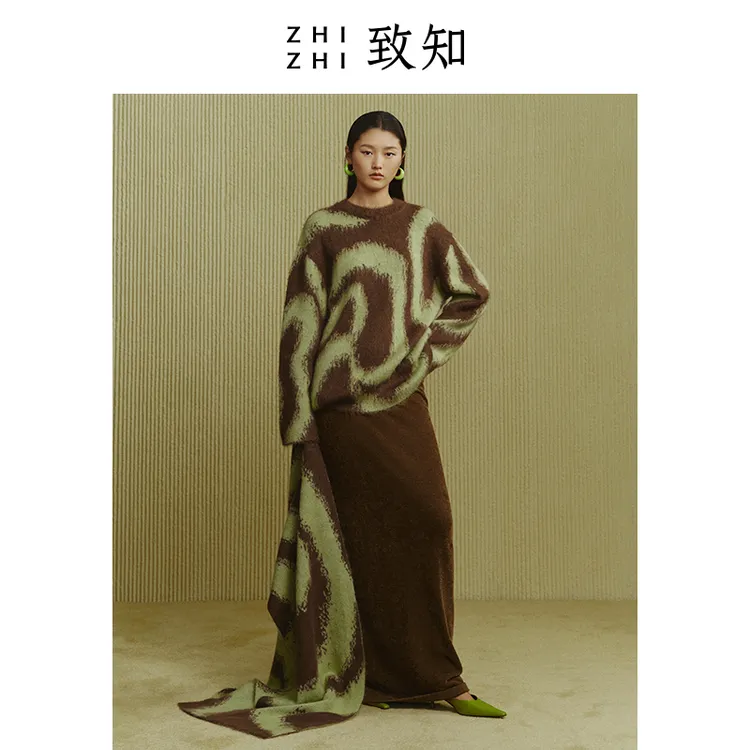 矫若游龙 毛衣2024年新款嵌花撞色百搭ZZ2CWKZ7058