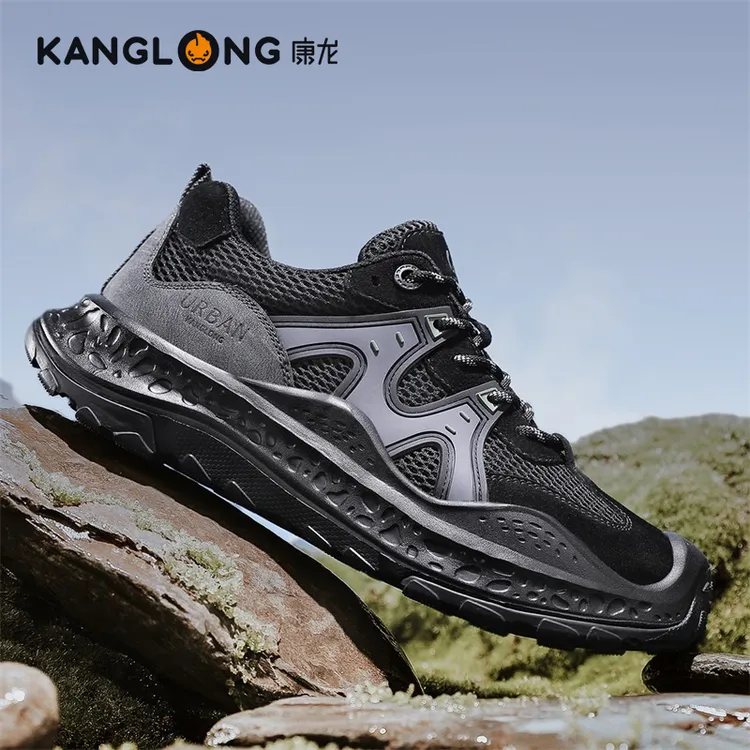 康龙夏季透气网面男鞋户外徒步登山减震耐磨休闲鞋轻便软底跑步鞋