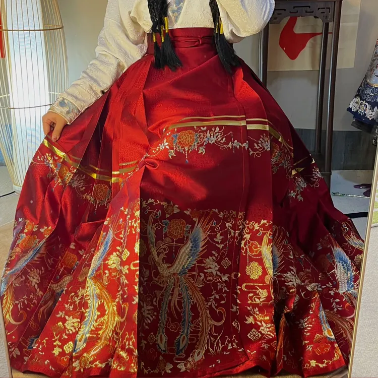 【呦呦凤鸣】原创织金仿妆花马面裙春款国风日常百搭汉服可定制显瘦