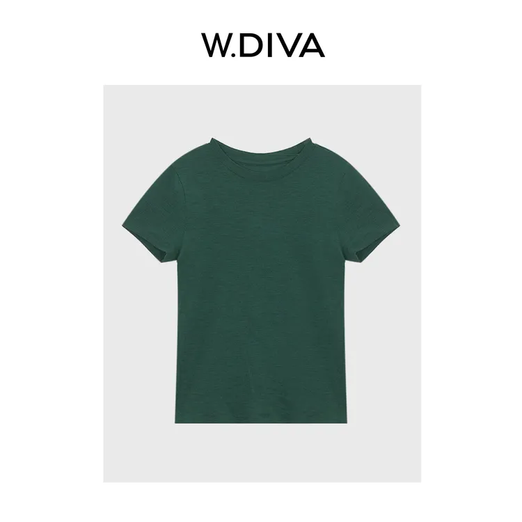 W.Diva【恒简】显瘦优雅慵懒品质休闲圆领短袖羊毛针织衫52Z262009