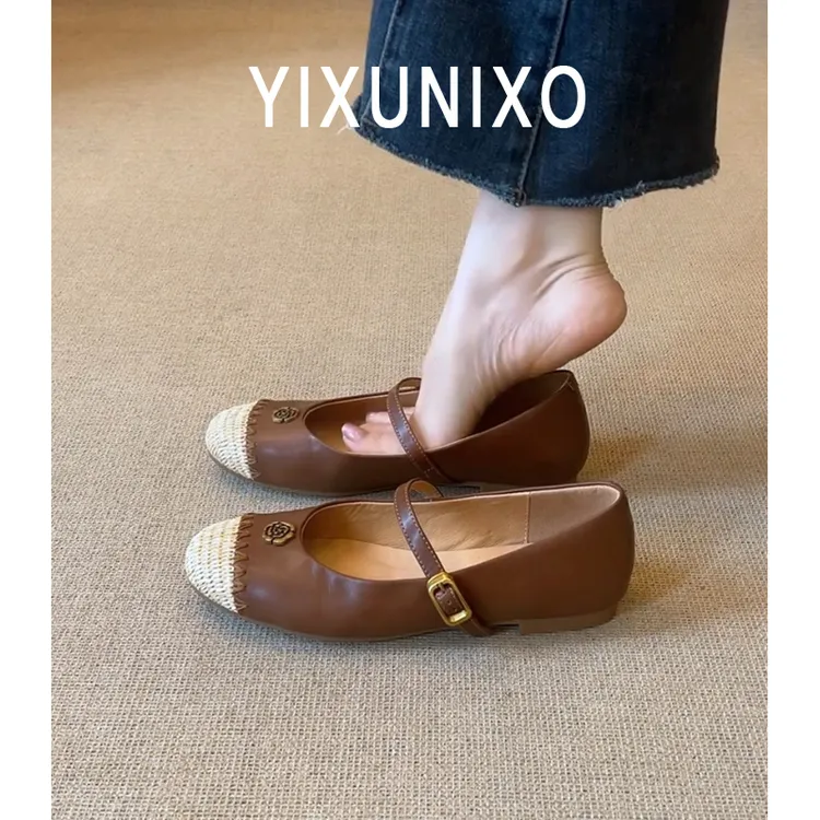 羊皮版~法式复古玛丽珍鞋女鞋春秋新款晚晚鞋超软芭蕾鞋平底单鞋