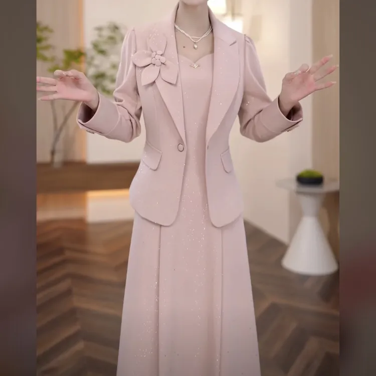 【外套+连衣裙】25157秋季穿搭新款时尚遮肚子显瘦洋气两件套裙