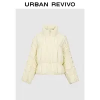 UR2025冬季新款女装琥珀流光风立领褶皱绗缝羽绒服UWG150095