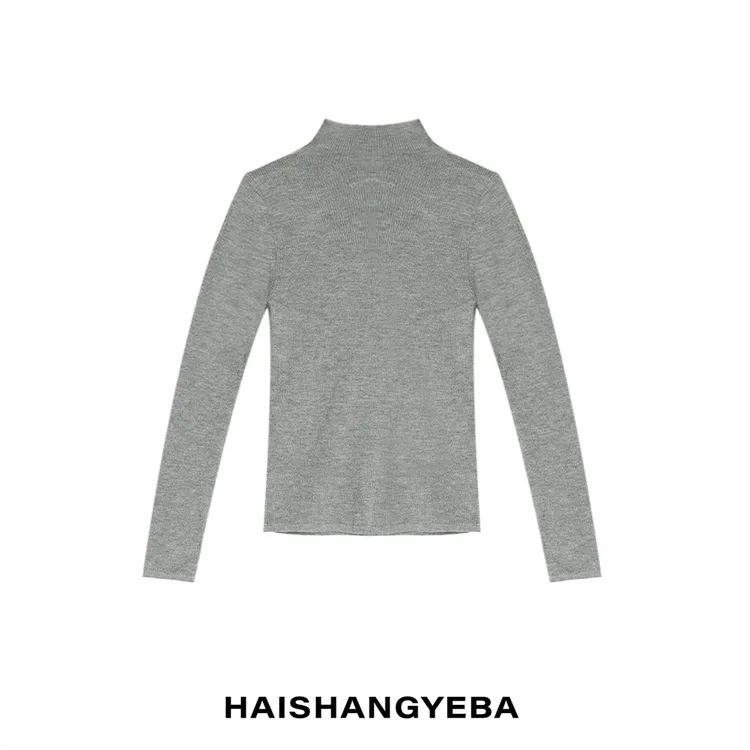 【海上叶爸】新款2025秋冬百搭绵羊毛半高领针织通勤休闲毛衣
