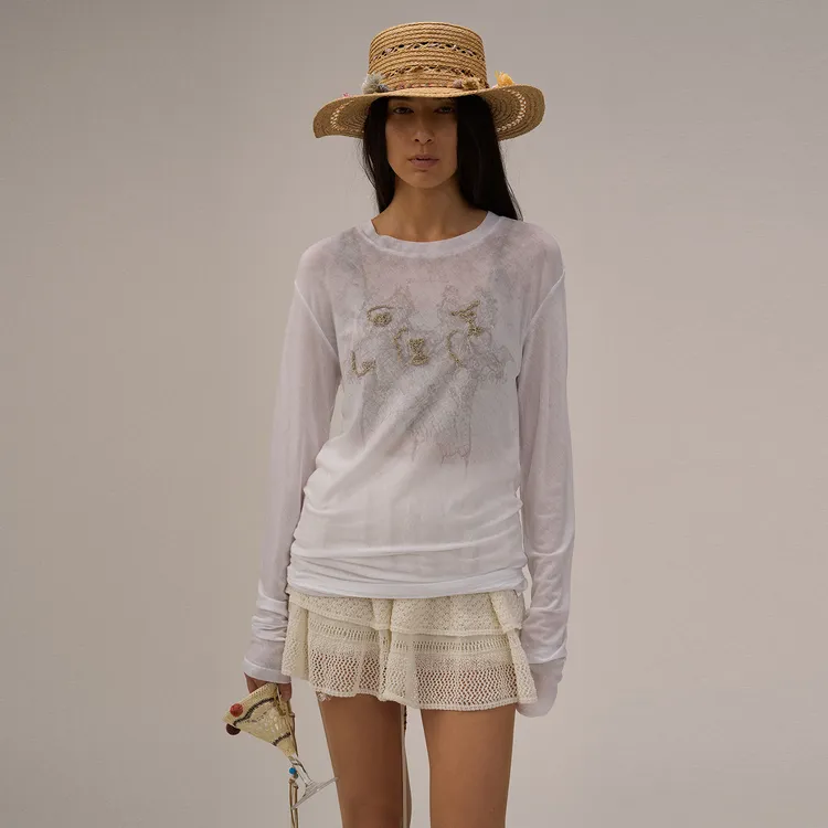 SHELLE ARTISTE设计师品牌钩花吧皮肤T恤 DSC买手店 CY5S34020