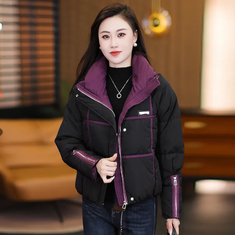 时尚洋气加厚保暖短款棉衣外套女秋冬季新款小个子面包服立领棉袄