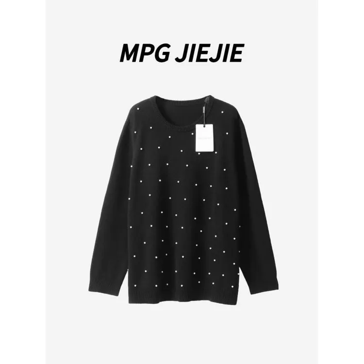 MPG JIEJIE【镜头焦点】秋冬大码气质长袖针织轻奢时尚女士圆领毛衣