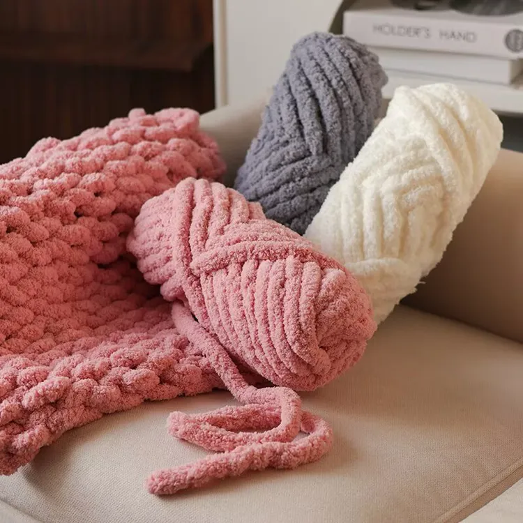 猫尾巴毯子栏杆diy多巴胺棉线手工编织围巾宿舍楼梯奶粉凳子超粗