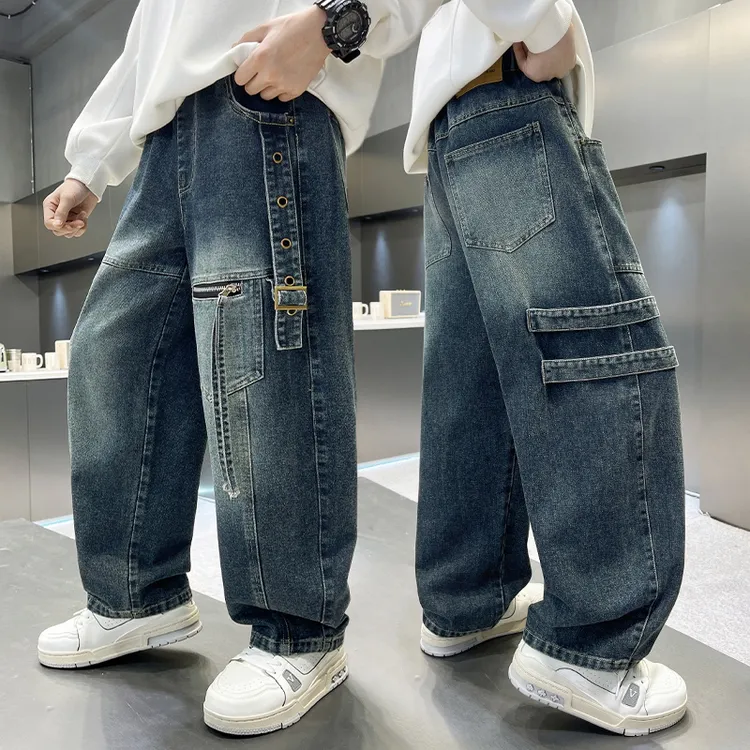 男童秋季牛仔裤2025秋款潮童牛仔裤中大童秋款宽松百搭洋气裤