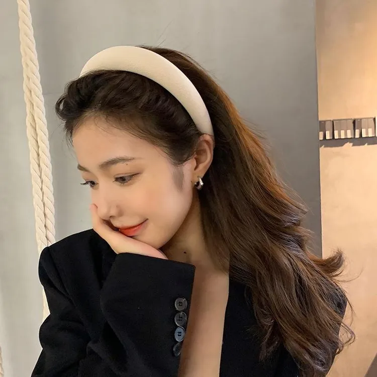 高颅顶显脸小宽边大脸发箍女覆古港风女外出洗脸压发头箍发卡头饰