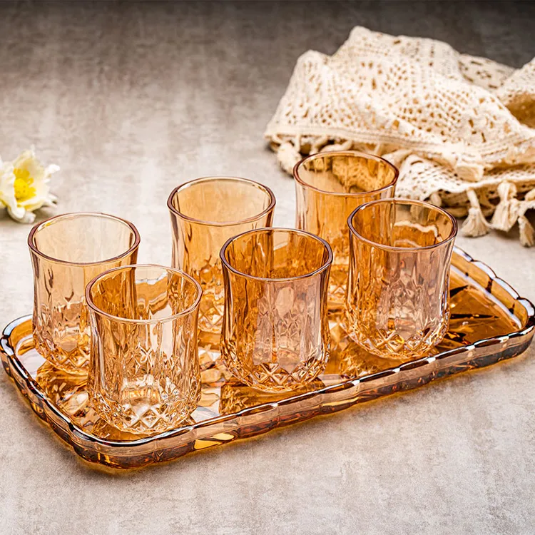 【伯克利水杯】耐热水杯威士忌酒杯水杯钻石花纹酒杯啤酒杯杯牛奶杯