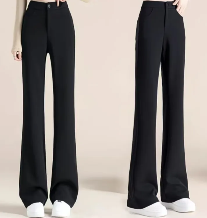 显瘦高腰休闲休闲裤垂感喇叭裤170高个子女生裤子