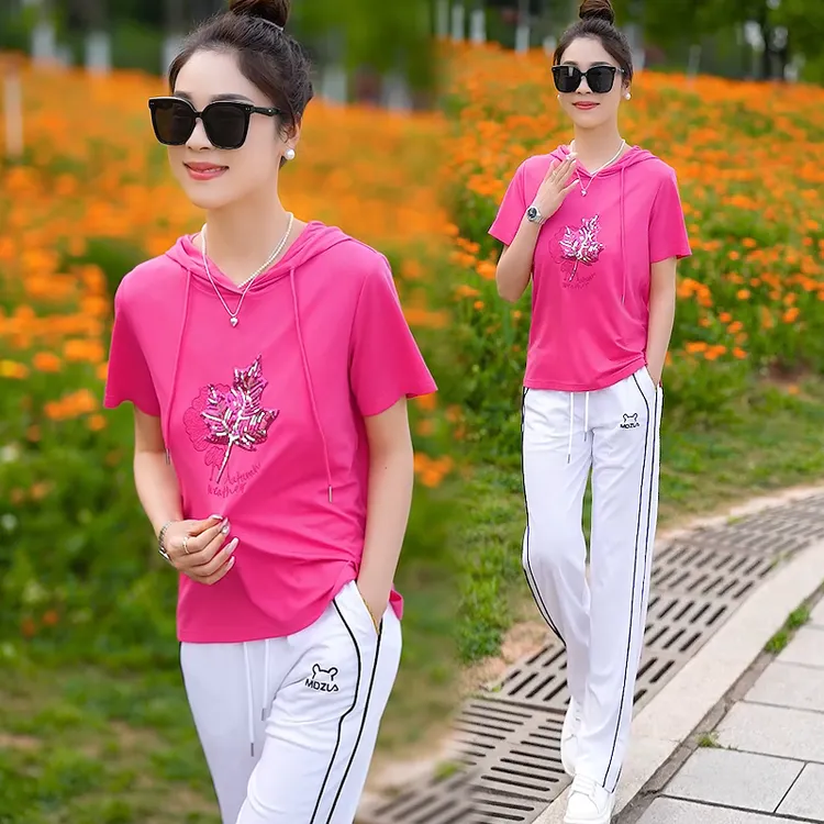 【上衣+裤子两件套专属链接】凉感罗马棉女洋气运动时尚休闲夏出游