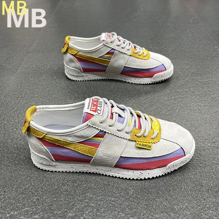 2025款阿甘鞋男春夏款潮流拼色慢跑鞋透气低帮系带复古休闲运动鞋