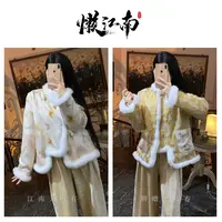 懒·江南「锦华雪玉」zei费手工和兔毛版！稀有大王缎两面穿外套