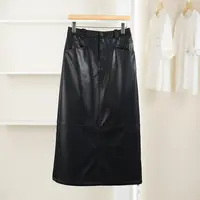 麦迪尚品【夕Y】50910134 秋冬时尚气质酷酷皮裙长半裙品牌女装