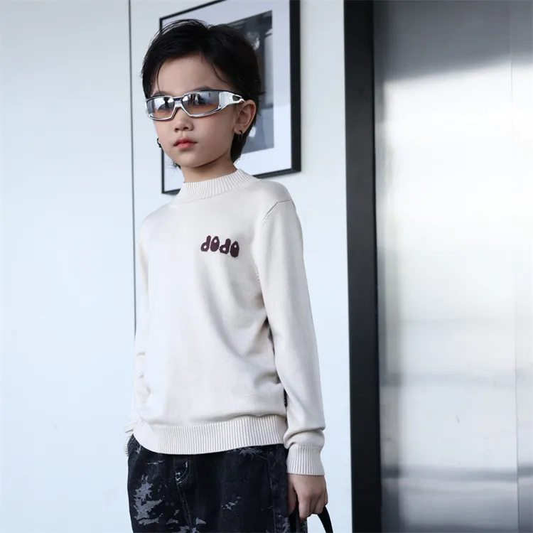 JOOJOO童装中领毛衣长袖男女童半高领圆领秋毛衫10311001